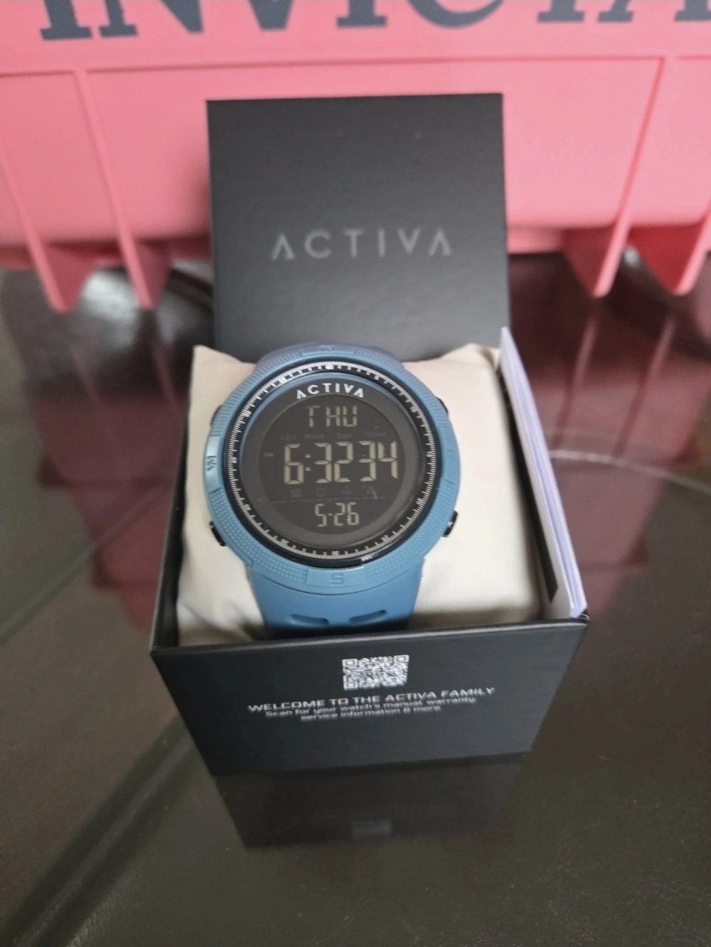 ACW1915-002 Activa By Invicta Digital Watch Blue Unisex Watch 50mm